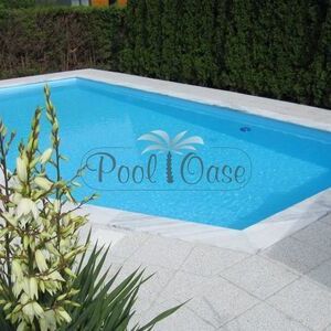 Rechteckbecken mit hellblauer Folie