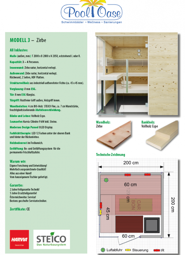 Modell 3: Zirbe + Vollholz Espe