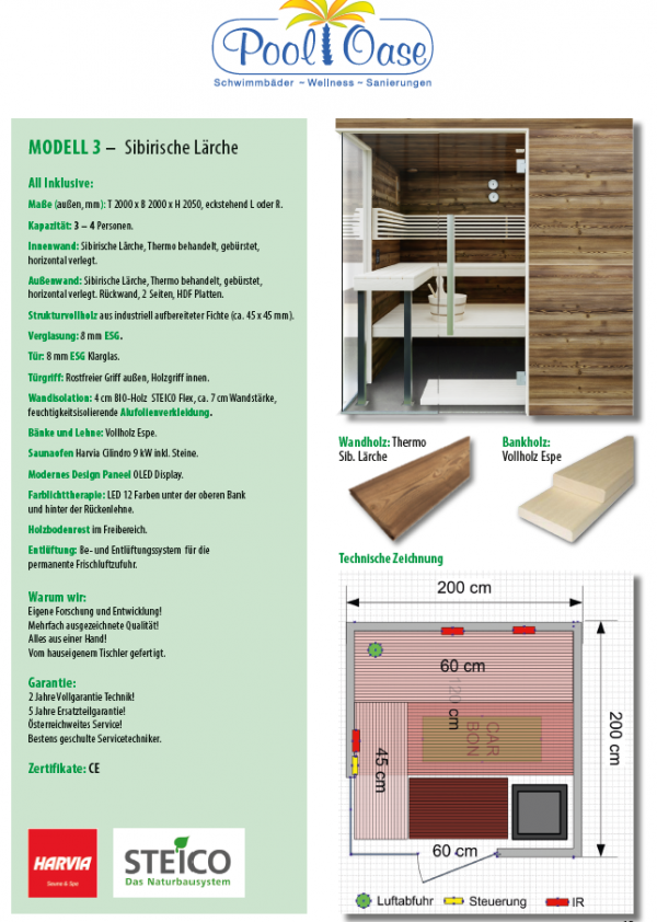 Modell 3: Sibirische Lärche + Vollholz Espe