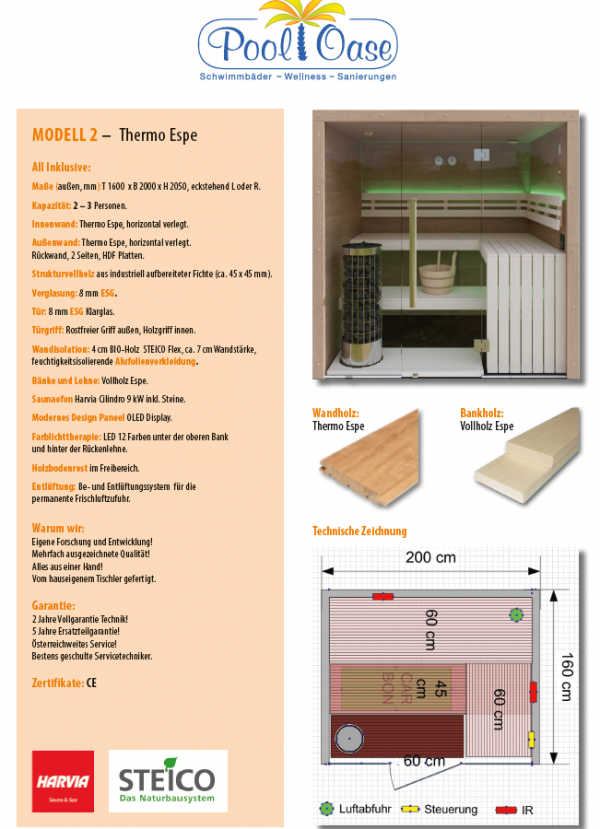 Modell 2: Thermo Espe + Vollholz Espe