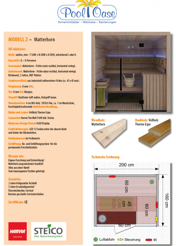 Modell 2: Matterhorn + Vollholz Thermo Espe