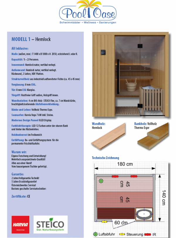 Modell 1: Hemlock + Vollholz Thermo Espe